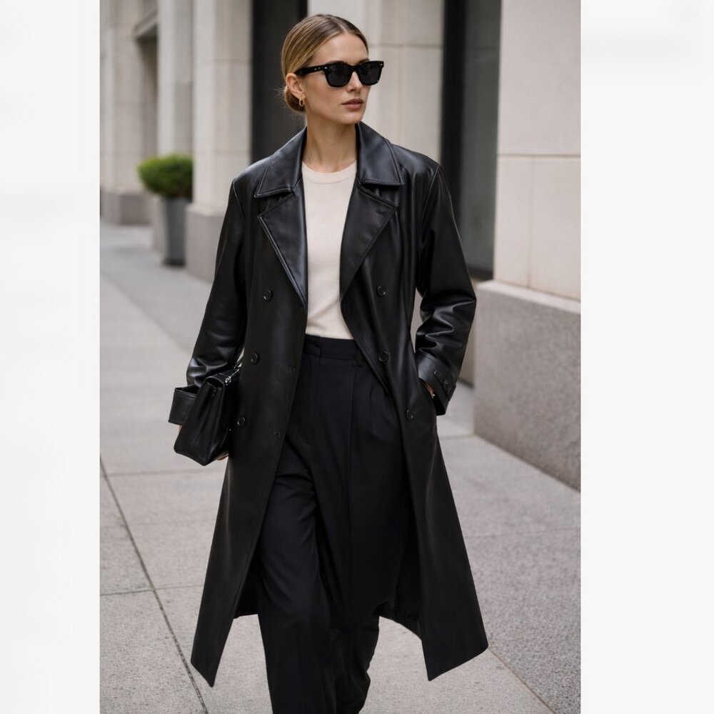Gap Vegan Leather Trench Coat